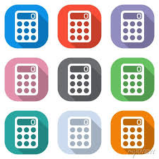 Simple Calculator Icon Set Of White