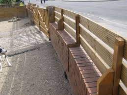 Wooden Fence On Top Wall