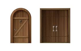 Big Wooden Door Vectors Ilrations