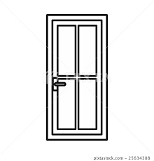 Glass Door Icon Outline Style Stock
