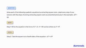 Solved Solve Quadratic Equations By
