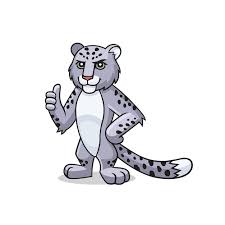 Vector Cartoon Snow Leopard Character