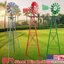 8ft Tall Garden Windmill Yard Metal