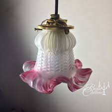 Vintage French Tulip Glass Lampshade