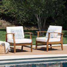 Acacia Wood Outdoor Lounge Chairs