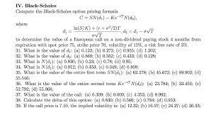 Black Scholes Option Formula