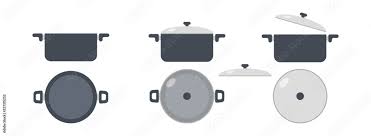 Set Of Cooking Pots Icon Clipart Vector
