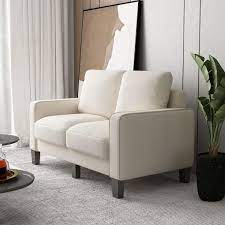 66 In W Beige Linen Adjust Backrest 3 In 1 Sofa Bed Chair
