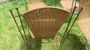 Rattan And Iron Garden Chairs By