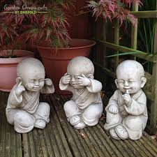 Wise Buddha Set Garden Ornament Statues