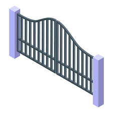Automatic Metal Gate Icon Isometric Of