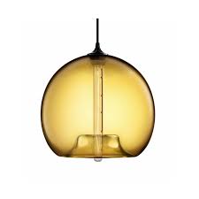 Pear Glass Jar Pendant Lamp Amber