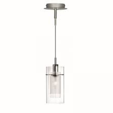 Chrome Pendant With Clear Frosted Glass
