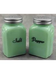 Jadeite Green Glass Salt Pepper