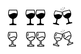 Wine Glasses Icons Set Graphic By
