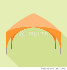 Gazebo Tent Icon Flat Style Stock