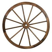 Wooden Wagon Wheel In Rustic