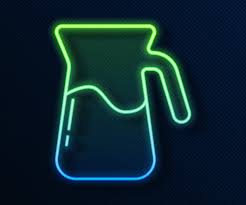 Glowing Neon Line Jug Glass With Water