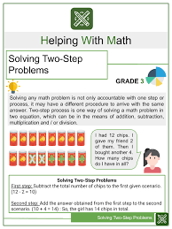 Two Step Problems 3rd Grade Math Worksheets