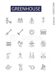 Greenhouse Line Vector Icons And Signs