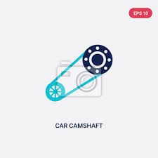 Two Color Car Camshaft Vector Icon From
