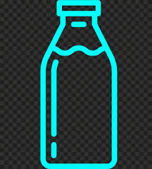 Blue Outline Milk Water Drink Bottle