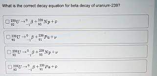 Beta Decay Of Uranium 239 239u