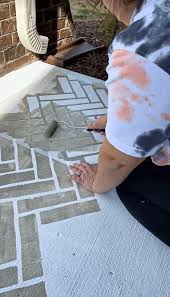 Let S Stencil A Concrete Front Porch