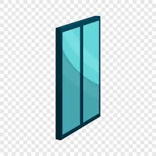 Blue Glass Door Icon Cartoon Style