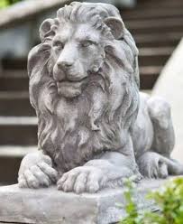 White Fiber Lion Statue For Exterior