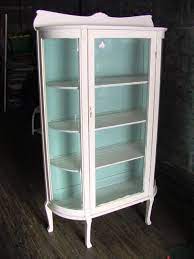 Painted Oak Curved Glass China Cabinet