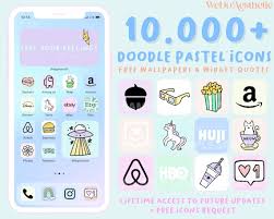 10 000 Ios14 App Icons Summer Doodle