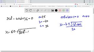Solve By Using The Quadratic Formula