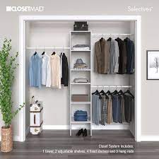 Wall Mount 6 Shelf Wood Closet System