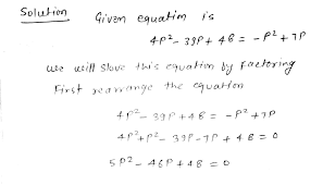 Solve The Equation By Factoring 4p
