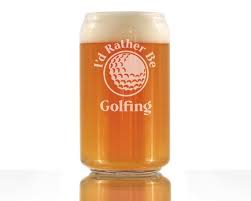 Golfing Beer Can Shaped Pint Glass