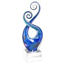 Badash Monet Murano Style Art Glass Swirl Centerpiece On Crystal Base 10