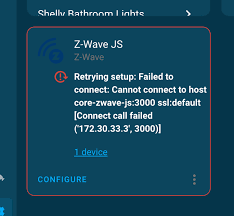 z wave js integration can t connect z