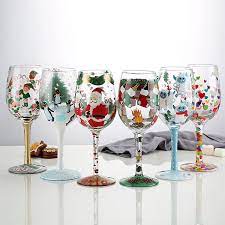 Vibrant Celebratory Wine Glasses