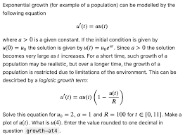Solved Exponential Growth For Example