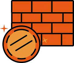 Brick Wall Icon In Orange Color