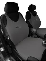2 Dark Grey Front Vest Car Seat Covers