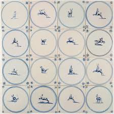 Antique Dutch Delft Wall Tiles With