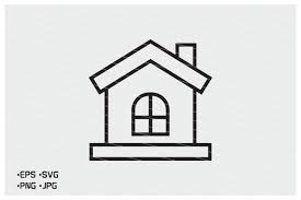 House Building Line Icon Vector Graphic