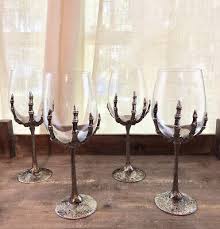 Gothic Bones Stemmed Wine Glasses