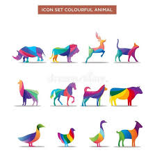 Colorful Animal Logo Set