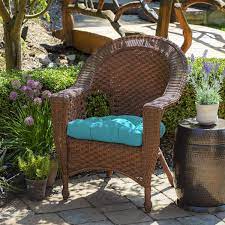 Arden Selections 18 X 20 Leala Texture Outdoor Wicker Chair Cushion Pool Blue