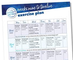 Kick Start Exercise Plan Weeks Nine To