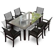 Metal Six Seater Dining Set With