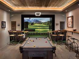Game Room Basement Golf Simulator Room